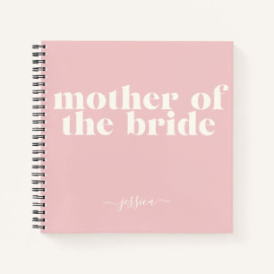Carnet Mère de la mariée Simple Moderne Nom Rose Blush