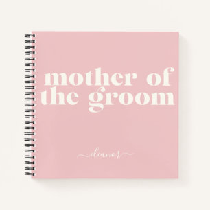 Carnet Mère du Marié Simple Moderne Nom Blush