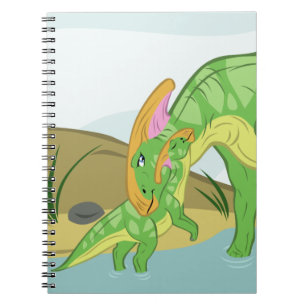 Carnet Mère et bébé parasaurolophus