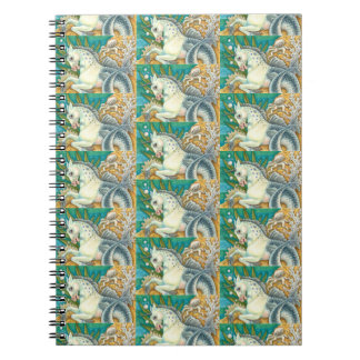 CARNET MERHORSE & OCTOPUS BLANC, CHEVAL UNICORN IMAGINAIR