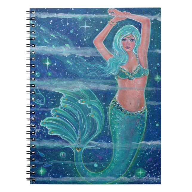 Carnet Mermaid Gemma aqua par Renee Lavoie (Devant)