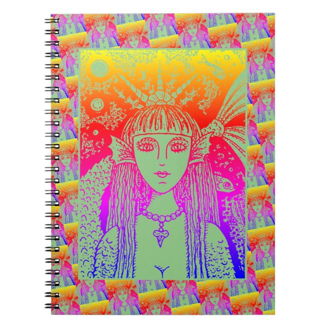 CARNET MERMAID GOTHIQUE, SIREN DE MER NOIRE IMAGINAIRE WH (Devant)