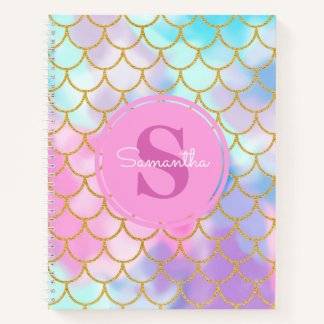 Carnet Mermaid Scales or Parties scintillant Motif rose M