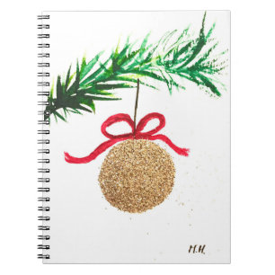 Carnet Merry Christmas baubles Festive Watercolor 