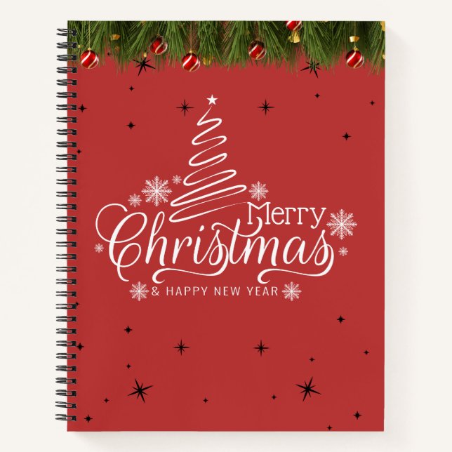 Carnet Merry Christmas & Happy New Year Spiral Notebook. (Devant)