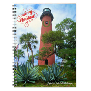 Carnet Merry Christmas Jupiter Inlet Lighthouse Florida