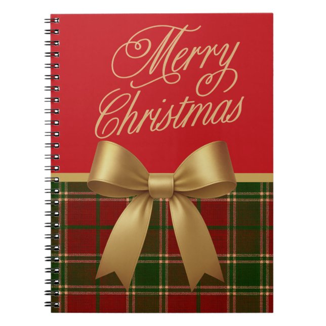 Carnet Merry Christmas Plaid Spiral Notebook (Devant)
