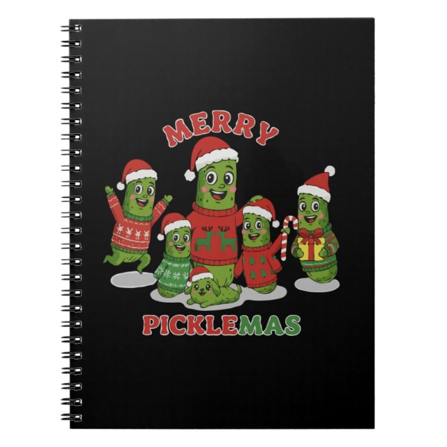 Carnet Merry Picklemas Funny Pickle Family Christmas  (Devant)