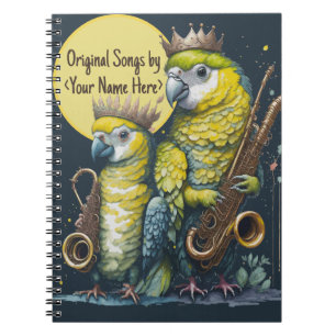 Carnet Mes Chansons Originales, Perroquets Drôle Jouant D