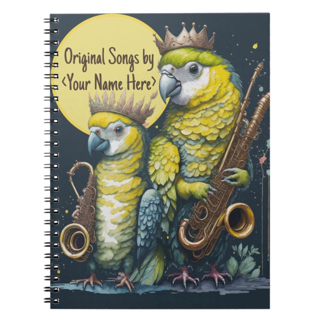 Carnet Mes Chansons Originales, Perroquets Drôle Jouant D (Devant)