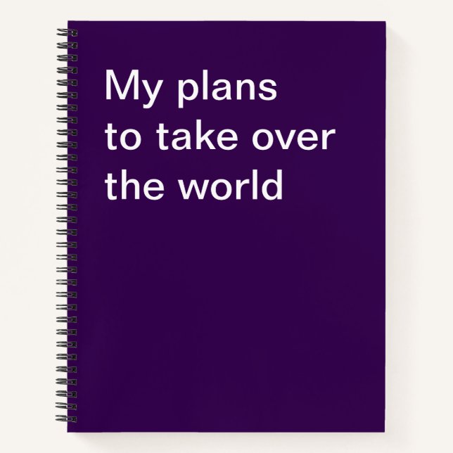Carnet Mes plans pour conquérir le monde (Devant)