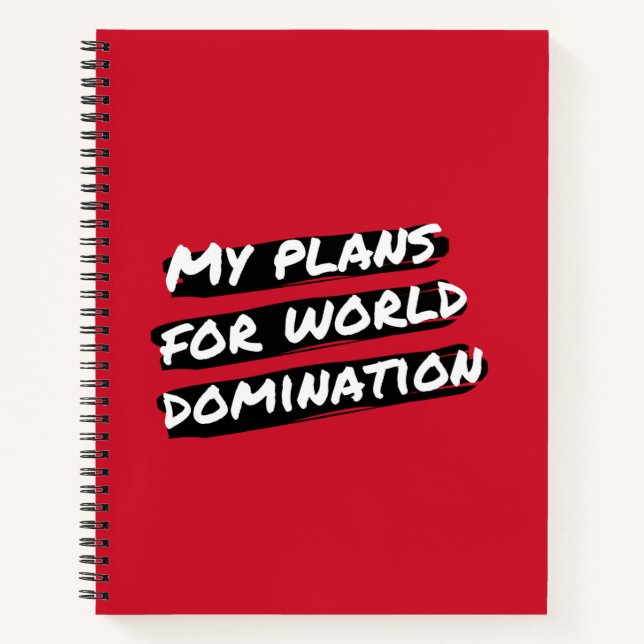 Carnet Mes Plans Pour Le Bloc-Notes World Domination (Devant)