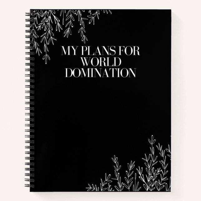 Carnet Mes Plans Pour Le Bloc-Notes World Domination (Devant)