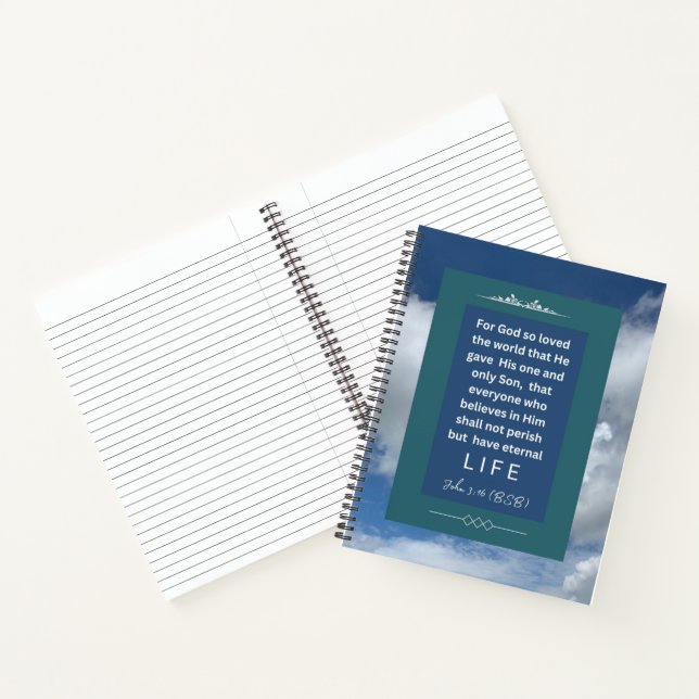 Carnet Message d'amour - John 3-16 - 8,5 x 11 Spiral (Intérieur)