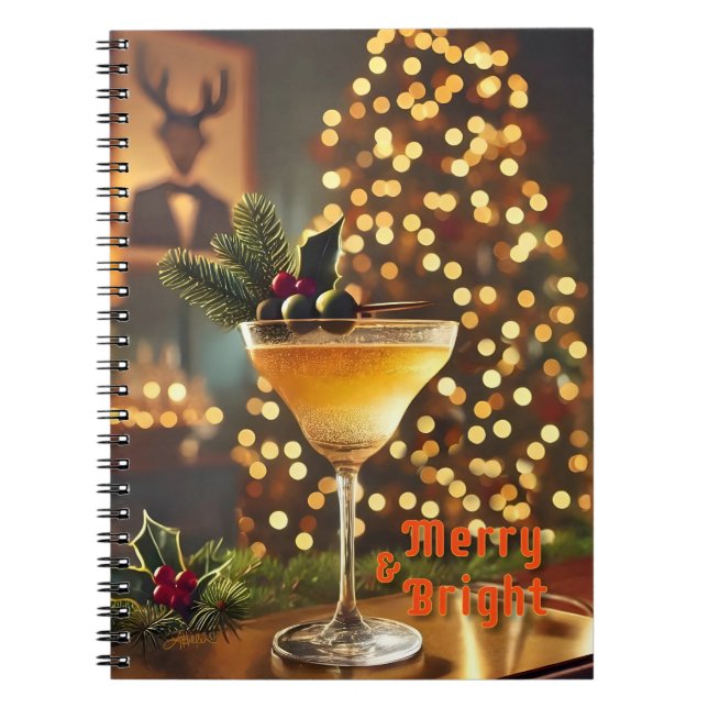 Carnet Mi-Siècle Noël Joyeux & Cocktail lumineux (Devant)