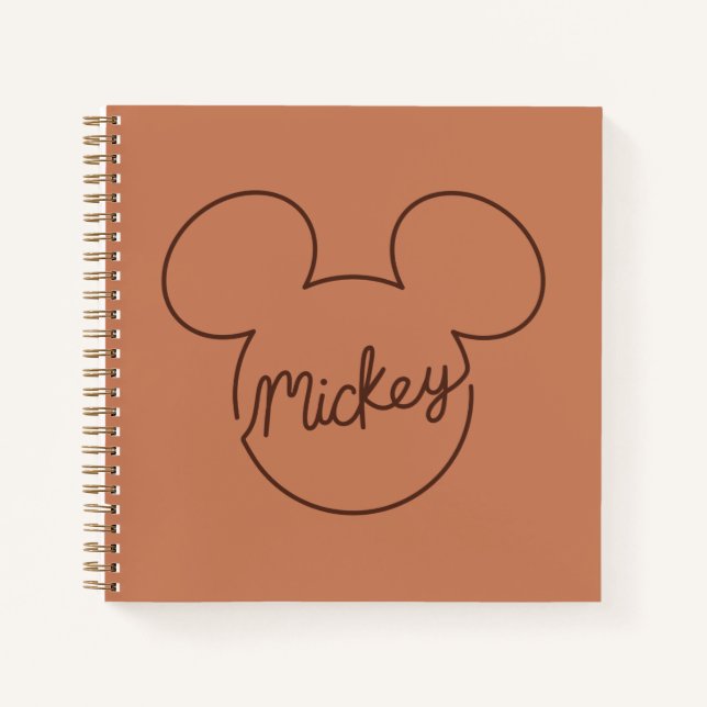 Carnet Mickey Continuous Line Icon Name Graphic (Devant)