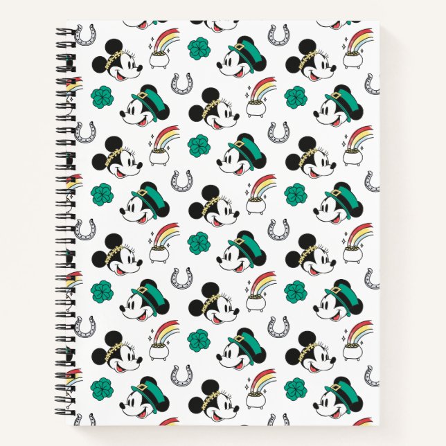 Carnet Mickey et Minnie | Motif de la Saint-Patrick (Devant)