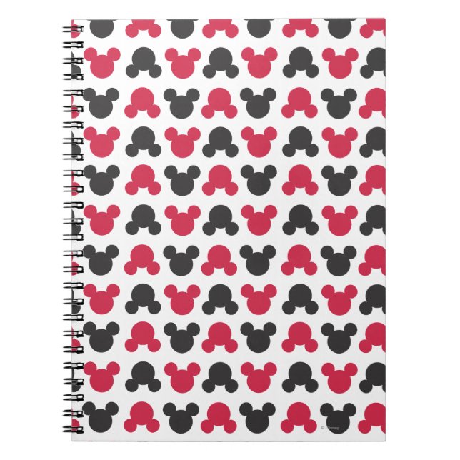 Carnet Mickey Mouse | Motif noir et rouge (Devant)