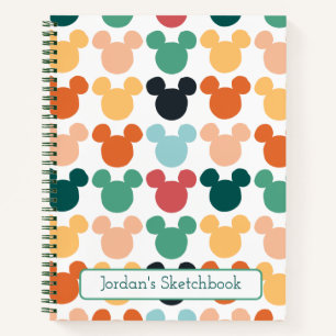 Carnet Mickey Mouse   Un croquis coloré du logo répétitif