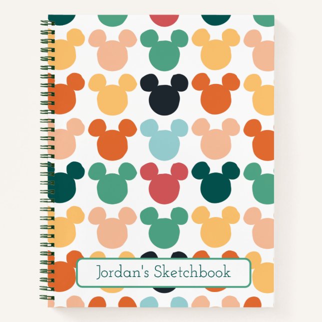 Carnet Mickey Mouse | Un croquis de logo répétitif coloré (Devant)