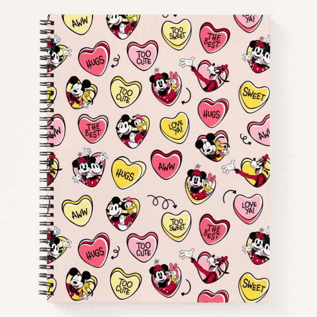 Carnet Mickey Souris & Amis | Valentine Heart Candy (Devant)