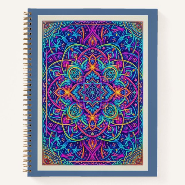Carnet Midnight Bloom Mandala Zentangle Sacred Geometry (Devant)