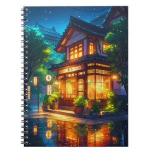 Carnet Midnight Matcha – Café Japonais Cozy Lofi