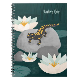 Carnet Midnight Pond Fire Salamander personalized 