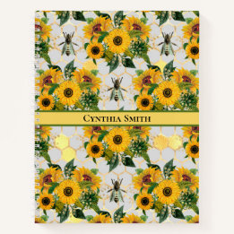 Carnet Miel de Tournesols Dorés et Abeille Royale