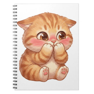 Carnet Mignon Chat Orange Timide Rougissant Toile Art Mur