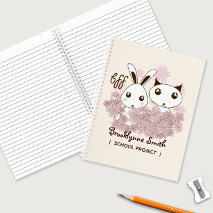 Carnet Mignon Chatons et Lapin Amis Animaux Filles Enfant