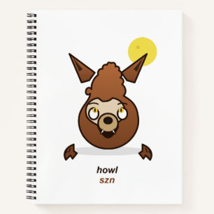 Carnet Mignon cri de saison dessin animé loup-garou Hallo