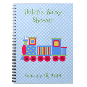 Carnet mignon de coutume de baby shower de train