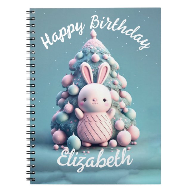 Carnet Mignon, drôle, lapin, style kawaii  (Devant)