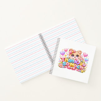 Carnet Mignon Kawaii Merci Beaucoup Ours en Peluche Paste