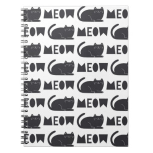 Carnet mignon motif de chat. illustration vintage