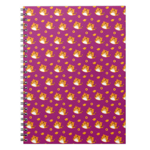Carnet Mignon motif sans couture de chat de dessin animé