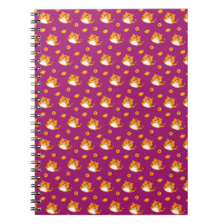 Carnet Mignon motif sans couture de chat de dessin animé 