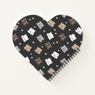 Carnet Mignon motif sans couture d'ours endormis dans des