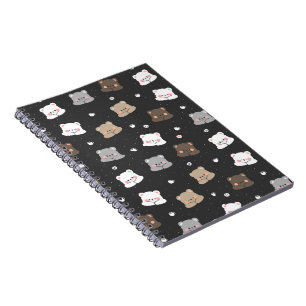 Carnet Mignon motif sans couture d'ours endormis dans des