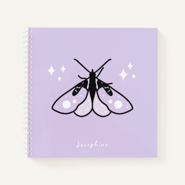 Carnet mignon mou pourpre avec nom (Devant)