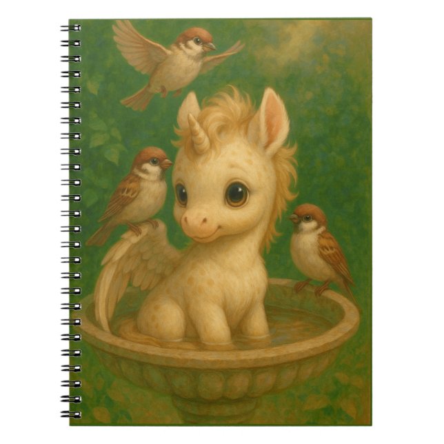Carnet Mignonne, Gros yeux, bébé unisus, pegasus unicorne (Devant)