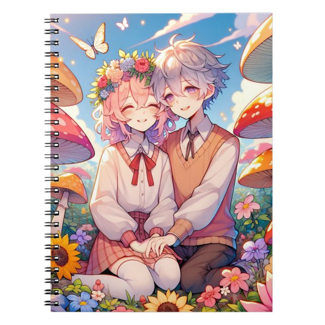 Carnet Mignonne mignon Anime Couple Whimsical Romantic (Devant)