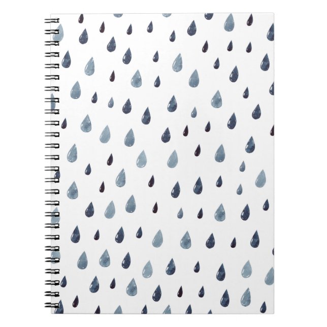 Carnet Mignonne pluie. Aquarelle motif sans couture. Pai  (Devant)