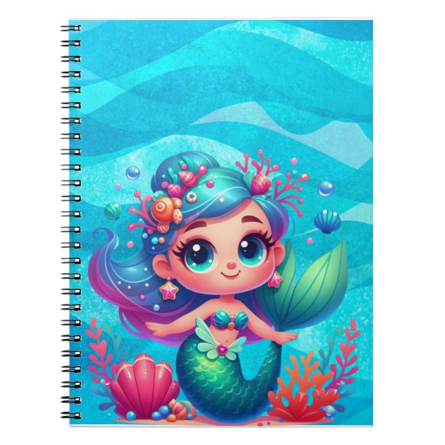 Carnet Mignonne sirène sous-marine (Devant)