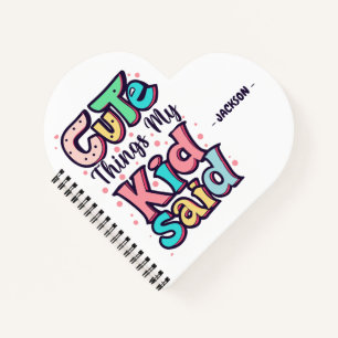 Carnet Mignonnes Choses Mon Enfant Dit Personnalisées