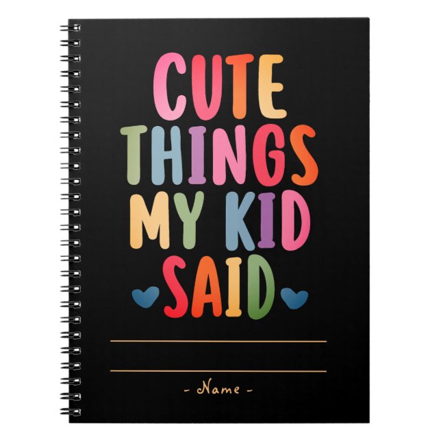 Carnet Mignonnes choses que mon enfant a dit avec le nom  (Devant)