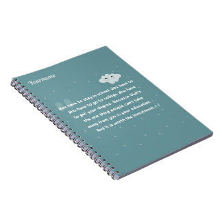 Carnet mignonnes cotes de couleur avec nuages et gouttes