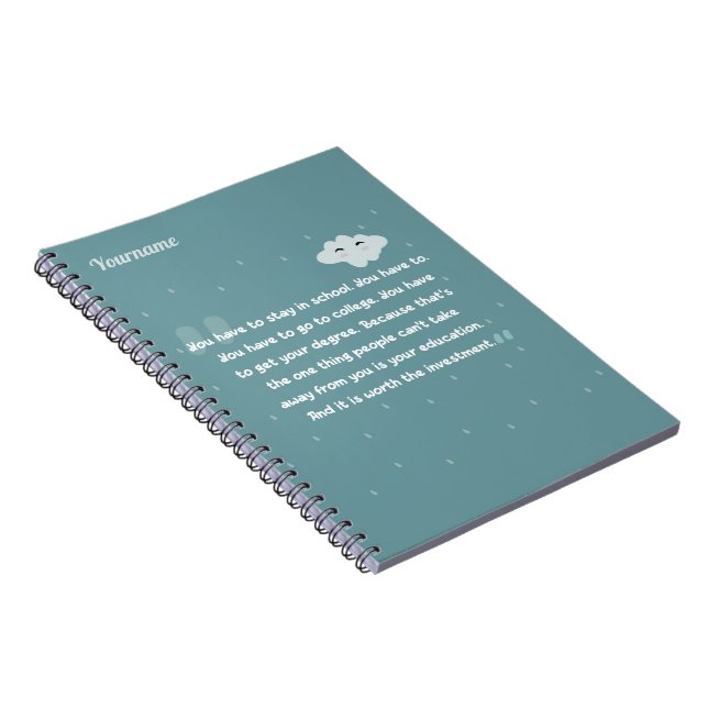 Carnet mignonnes cotes de couleur avec nuages et gouttes  (Côté Droit)