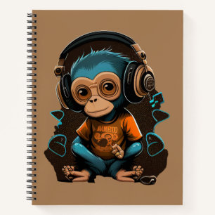 Carnet Mignons Singe Écouter Musique, Musique Singe Immer